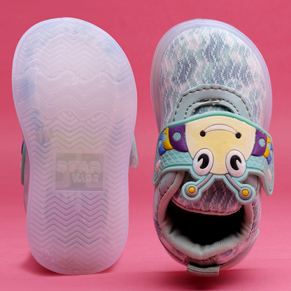 Velcro LED Shoes For Boys & Girls  (Light Green)