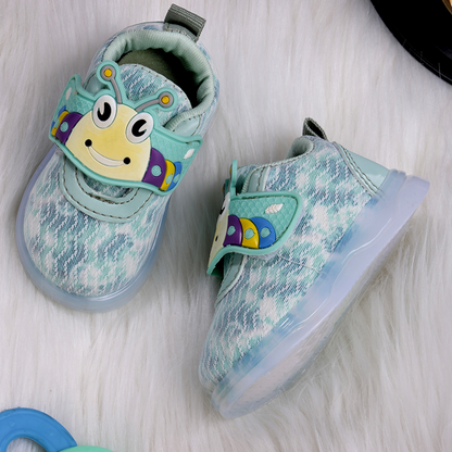 Velcro LED Shoes For Boys & Girls  (Light Green)