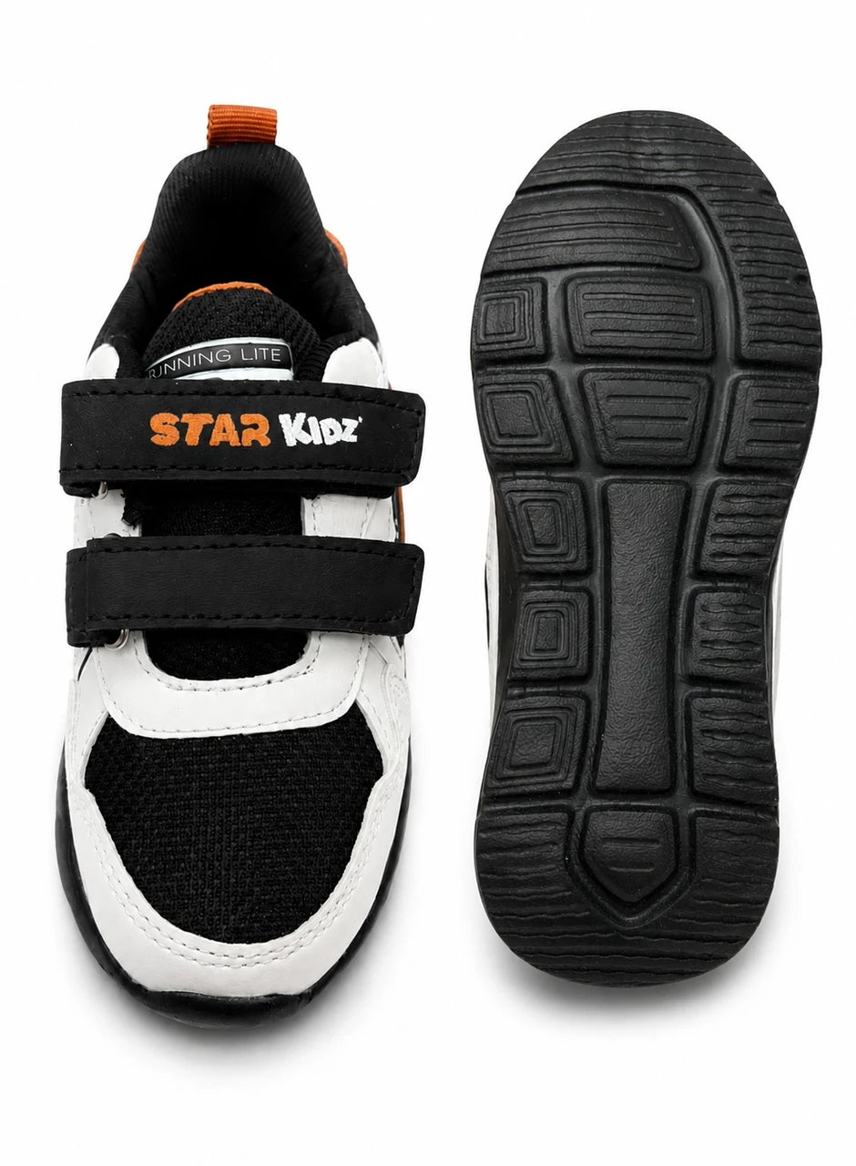 Star Kidz Velcro Walking Shoes For Boys Black
