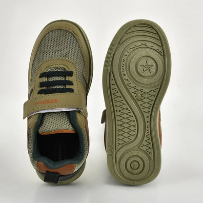 Star Kidz Velcro Sneakers For Boys & Girls Green