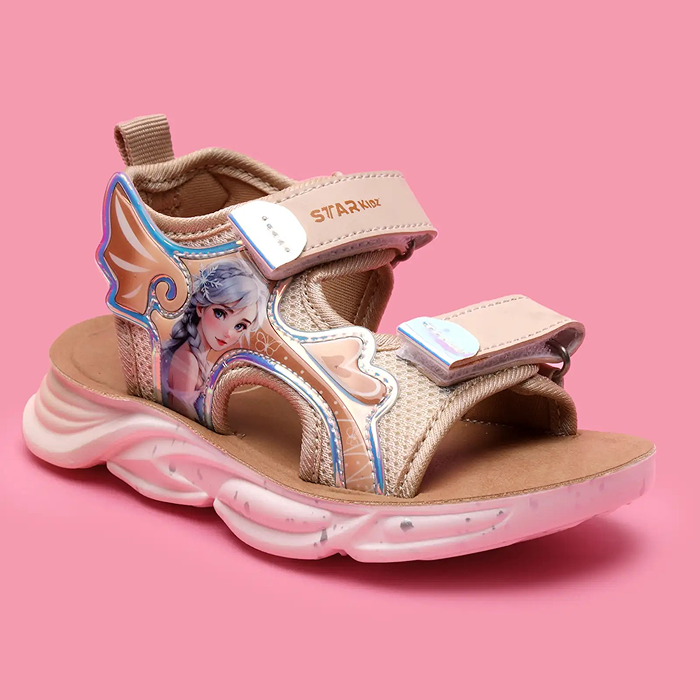 Star Kidz Velcro Sports Sandals For Boys & Girls (Beige)