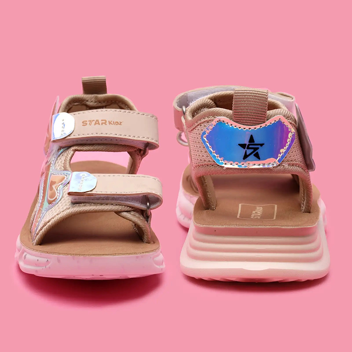 Star Kidz Velcro Sports Sandals For Boys & Girls (Beige)