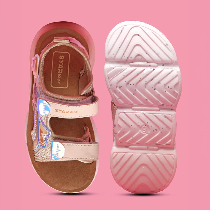 Star Kidz Velcro Sports Sandals For Boys & Girls (Beige)