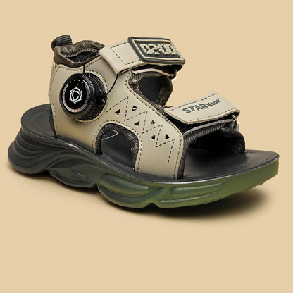 Star Kidz Velcro Sports Sandals For Boys & Girls (Dark Green)