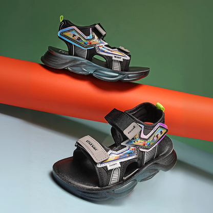 Star Kidz Velcro Sports Sandals For Boys & Girls (Black)