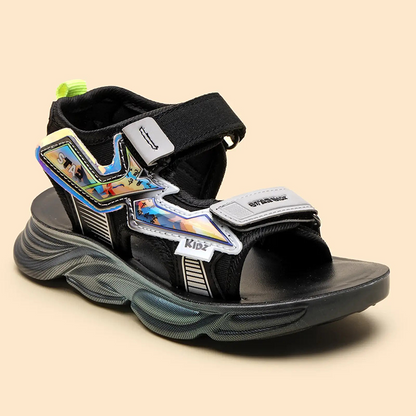 Star Kidz Velcro Sports Sandals For Boys & Girls (Black)
