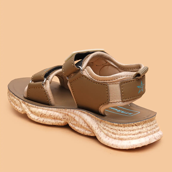 Star Kidz Velcro Sports Sandals For Boys & Girls (Brown)