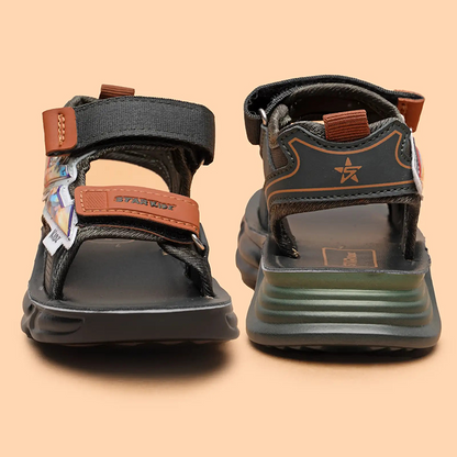 Star Kidz Velcro Sports Sandals For Boys & Girls (Dark Green)