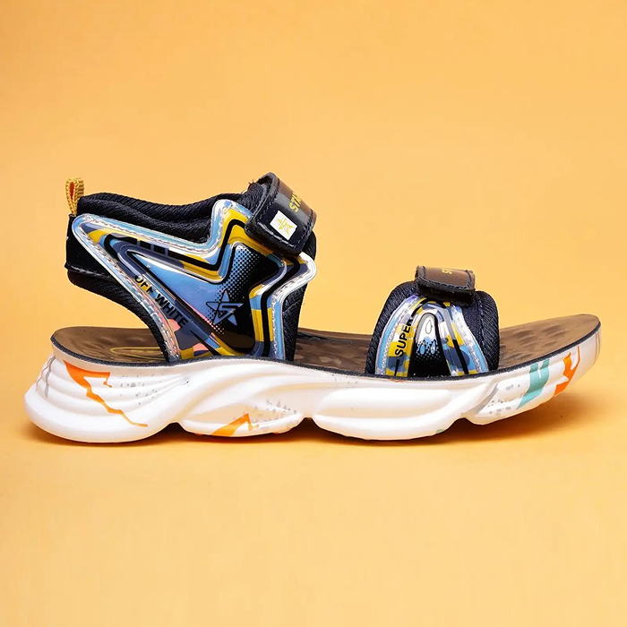 Star Kidz Velcro Strappy Sandals For Boys & Girls (Dark Blue)