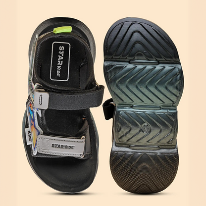 Star Kidz Velcro Sports Sandals For Boys & Girls (Black)