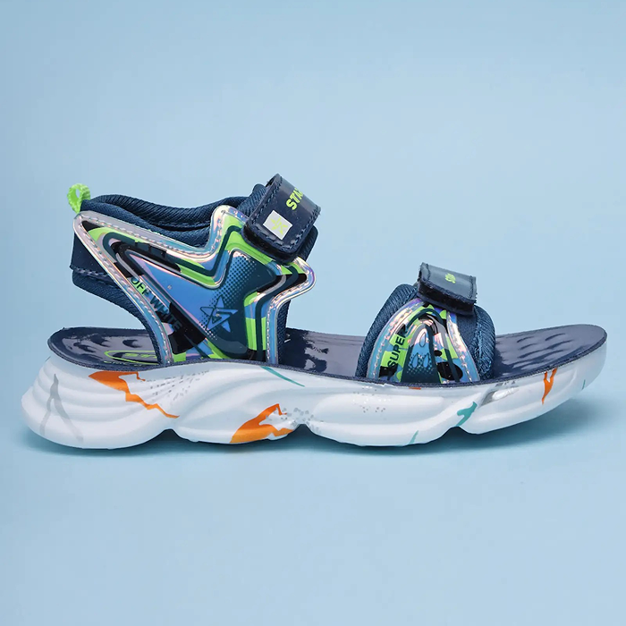 Star Kidz Velcro Strappy Sandals For Boys & Girls (Blue)