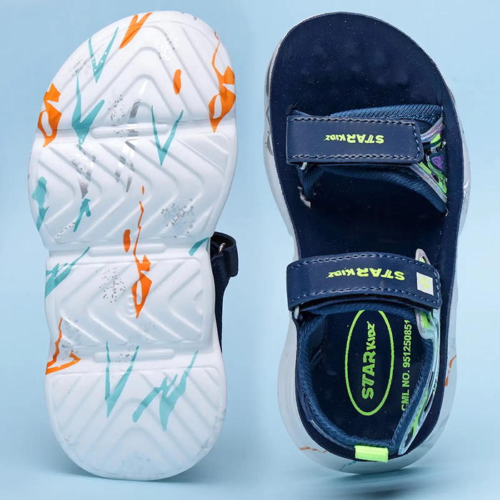 Star Kidz Velcro Strappy Sandals For Boys & Girls (Blue)