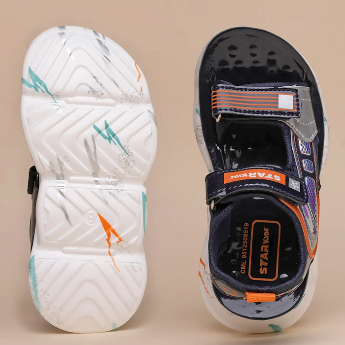 Star Kidz Velcro Strappy Sandals For Boys & Girls (Dark Blue)