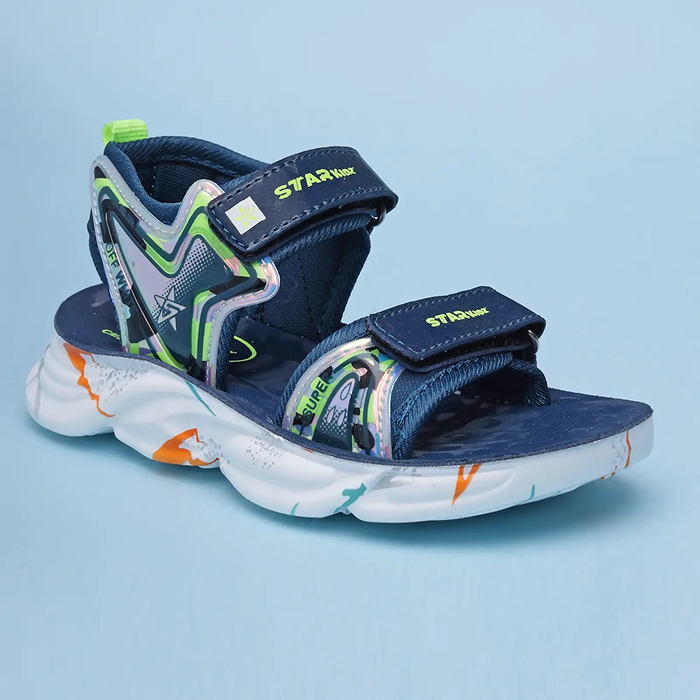 Star Kidz Velcro Strappy Sandals For Boys & Girls (Blue)