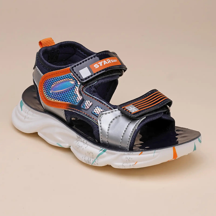 Star Kidz Velcro Strappy Sandals For Boys & Girls (Dark Blue)