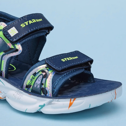 Star Kidz Velcro Strappy Sandals For Boys & Girls (Blue)