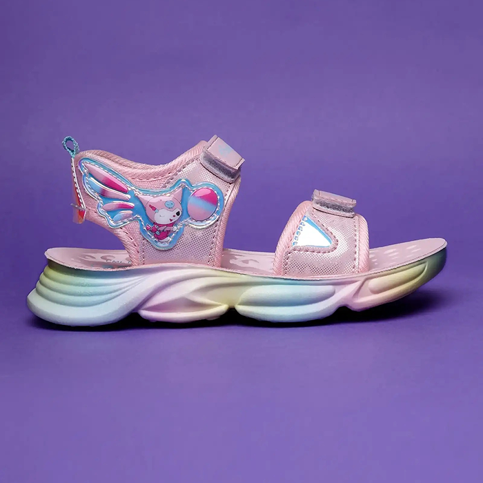 Star Kidz Velcro Strappy Sandals For Boys & Girls (Pink)