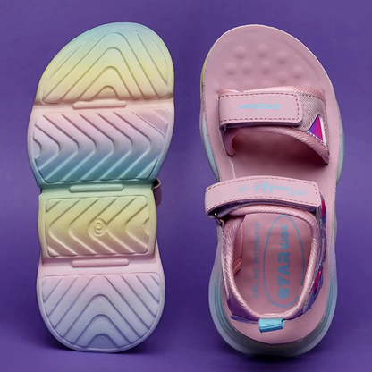 Star Kidz Velcro Strappy Sandals For Boys & Girls (Pink)