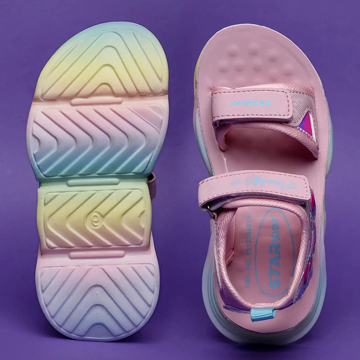 Star Kidz Velcro Strappy Sandals For Boys & Girls (Pink)