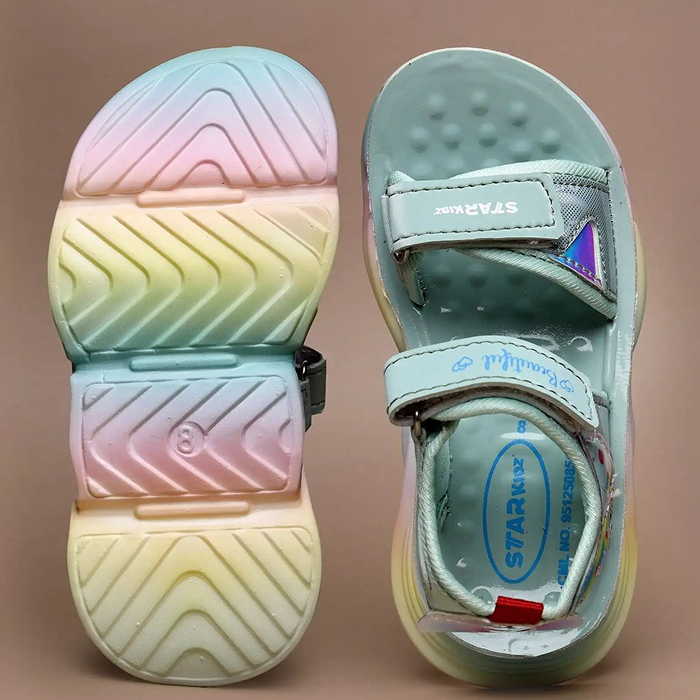 Star Kidz Velcro Strappy Sandals For Boys & Girls (Light Green)