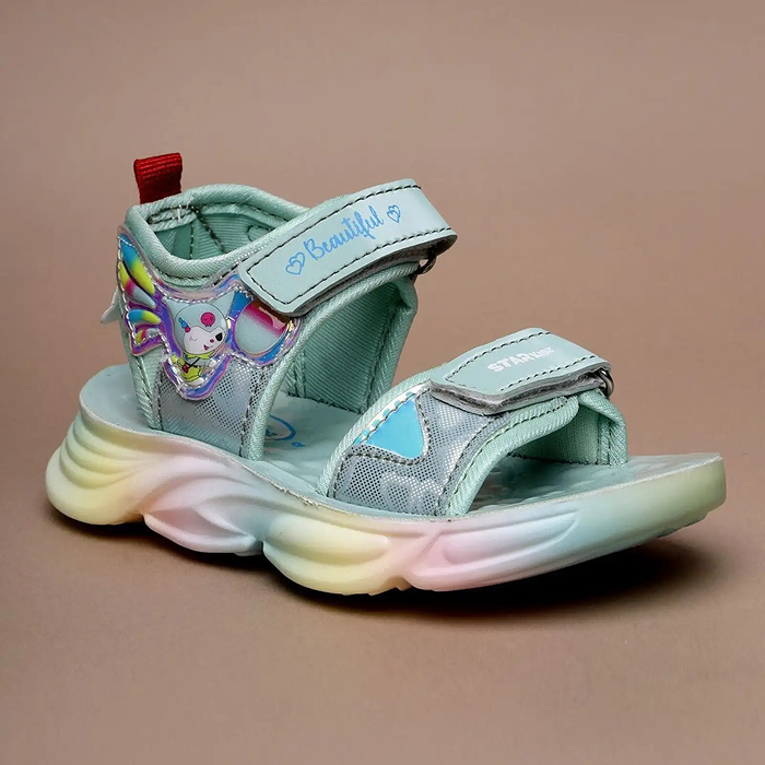 Star Kidz Velcro Strappy Sandals For Boys & Girls (Light Green)