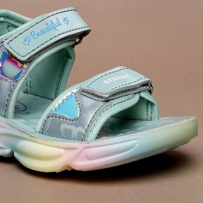 Star Kidz Velcro Strappy Sandals For Boys & Girls (Light Green)