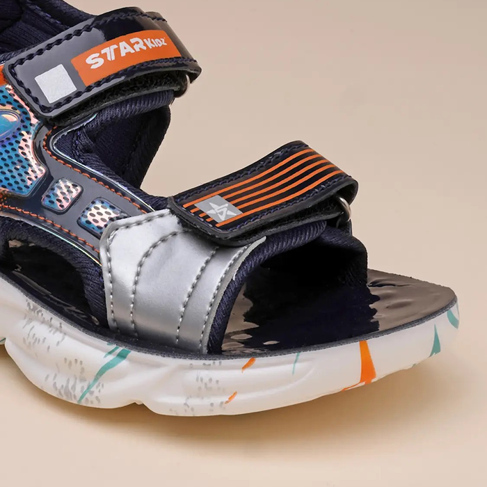 Star Kidz Velcro Strappy Sandals For Boys & Girls (Dark Blue)