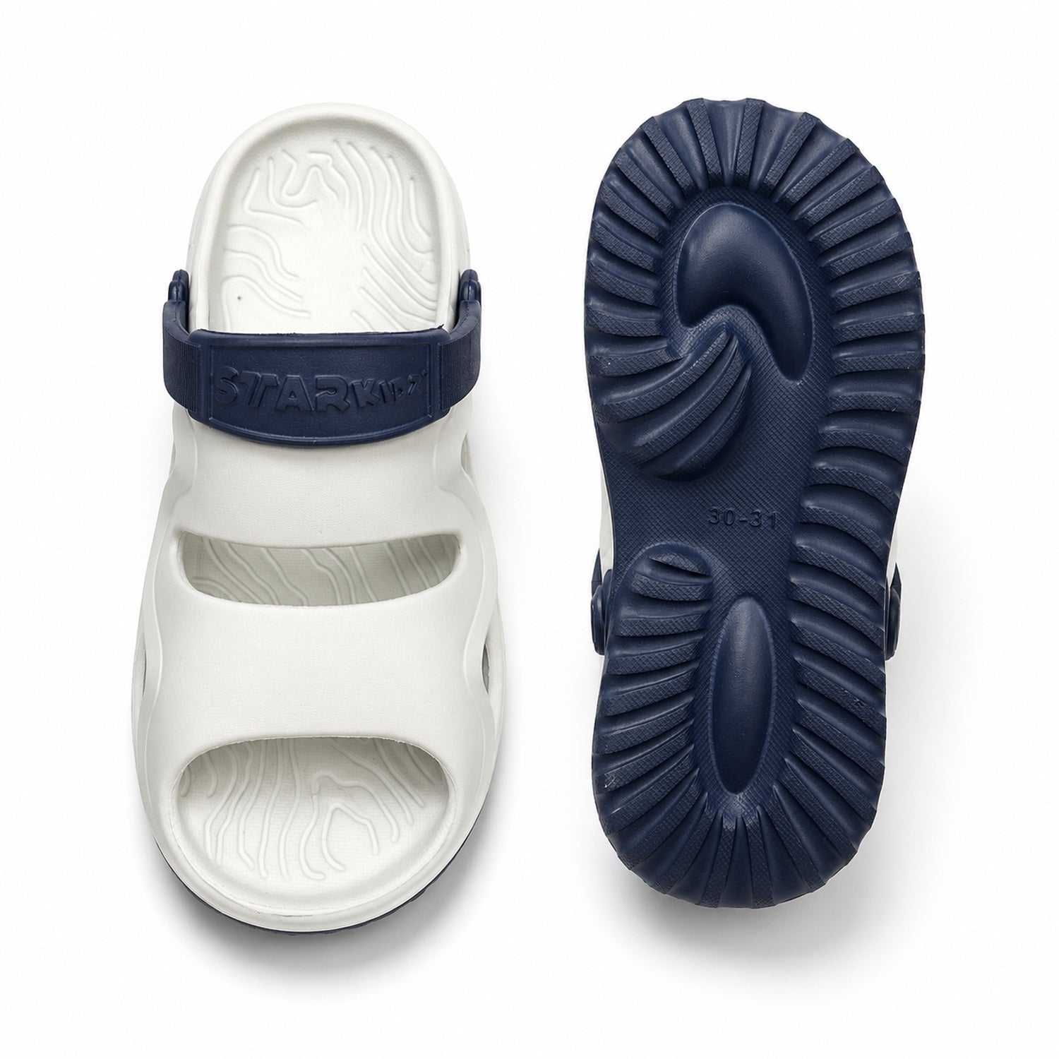 Star Kidz Clogs For Boys & Girls White Blue